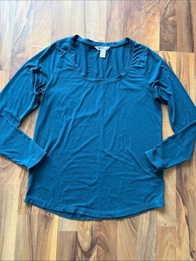 Athleta Woman’s Deep Teal Long Sleeve Scoop Neck Top Size XS